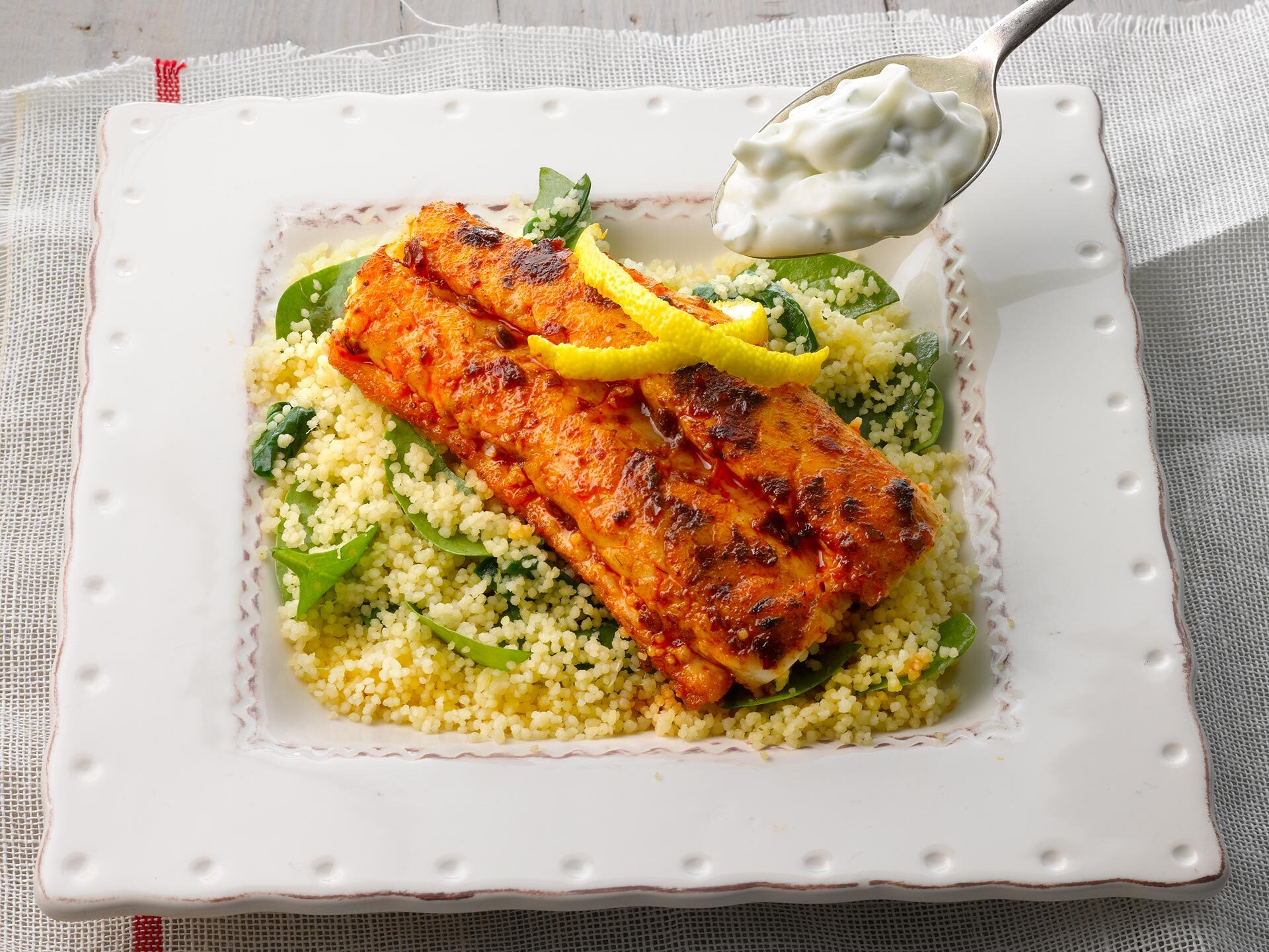Spiced Haddock with Lemon Couscous